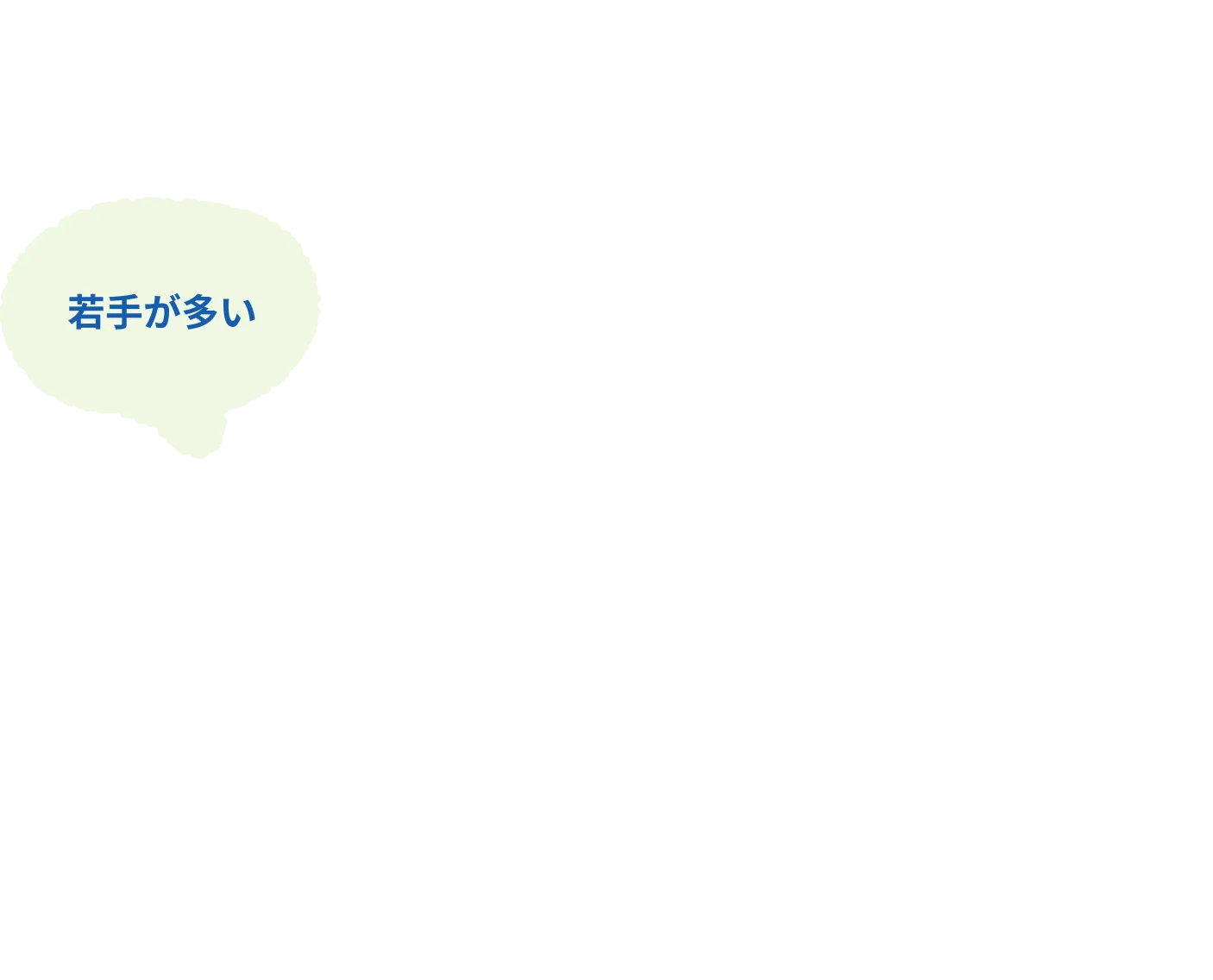 若手が多い